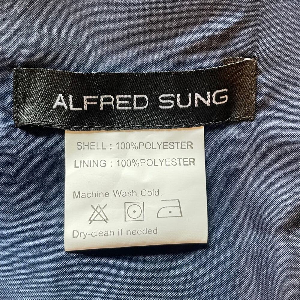 Alfred Sung NWT Gown Maxi Dress Sz 14 Satin V-Neck Pockets D778 Special Occasion - Picture 3 of 11